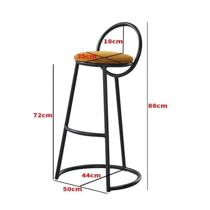 Barra de luz de recepción, taburete de lujo con diseño frontal, barra de hierro, sillas nórdicas, muebles, escritorio para el hogar, cocina, silla alta, bolsa suave, silla trasera
