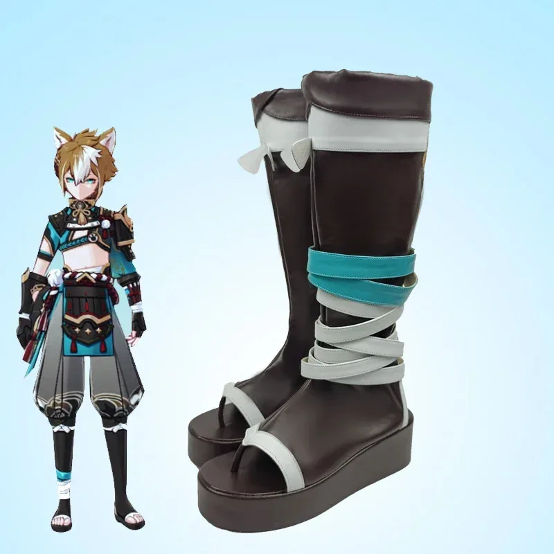 

wiwiwi 123RealCos Game Genshin Impact Gorou Cosplay Women Shoes Boots Props Halloween Party Accessories