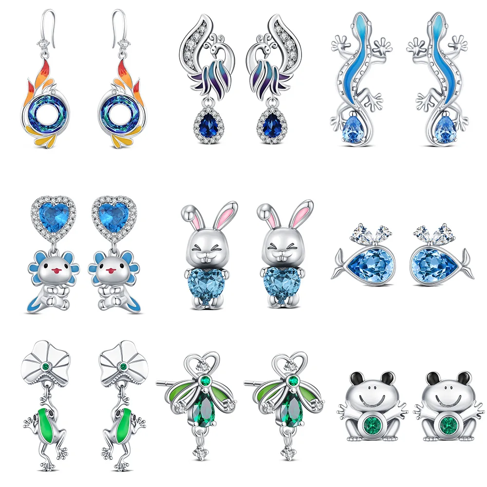 Trend S925 Sterling Silber Ohrringe Niedliche Tiere Eleganter Schmuck Klassische Ohrringe Mode Muttertag Geburtstag Jahrestag Geschenk