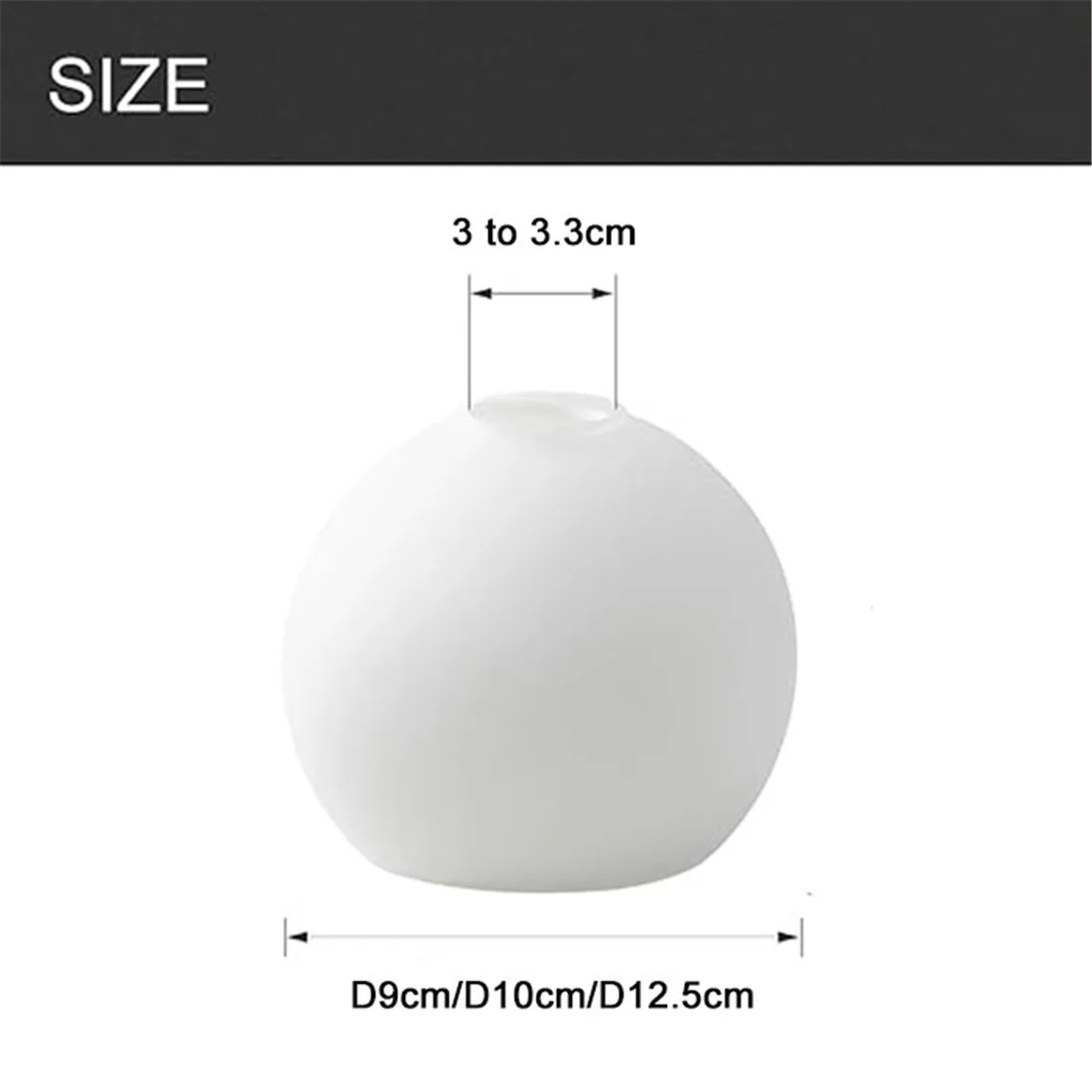 Soft White D9cm D10cm D12.5cm E14 Glass Shade Replacement 3cm 3.2cm opening Globe Lampshade for E12 Bathroom Vanity Lighting