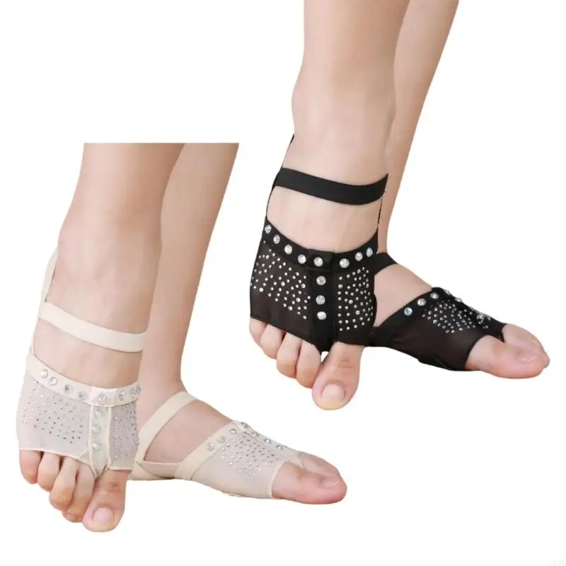 

1 Pair Slip Resistant Dance Foot Pad Rhinestones Belly Dance Practice Shoes