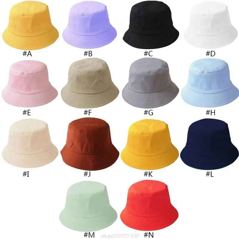 All-match Wide Brim Summer Bucket Hat Solid Color Cotton Fisherman Hats for Women Men Soft Warm Hats Large Brim JE13 22 Dropship