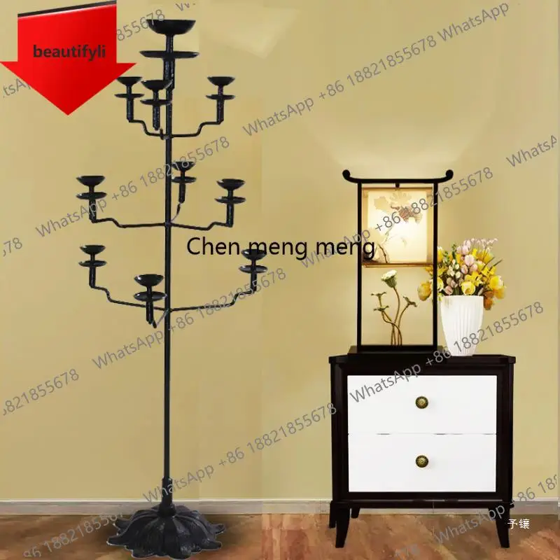 

X188 Антикварный старый железный светильник, подсвечник от пола до потолка, народный предмет, свадебная студия, креативный орнамент, подсвечник