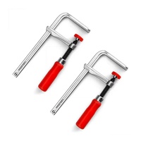 2 pcs 120-300mm Wood Handle Guide Rail Clamps with Screw Action Arm for Woodworking MFT Table and Cutting Track
