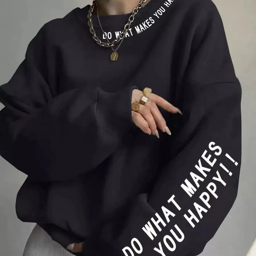 อเมริกันน่ารักพิมพ์Hip Hopเสื้อThickenขนแกะฤดูหนาวที่อบอุ่นสีเทาเข้มPullover Streetแฟชั่นผู้หญิงHoodie Y2K