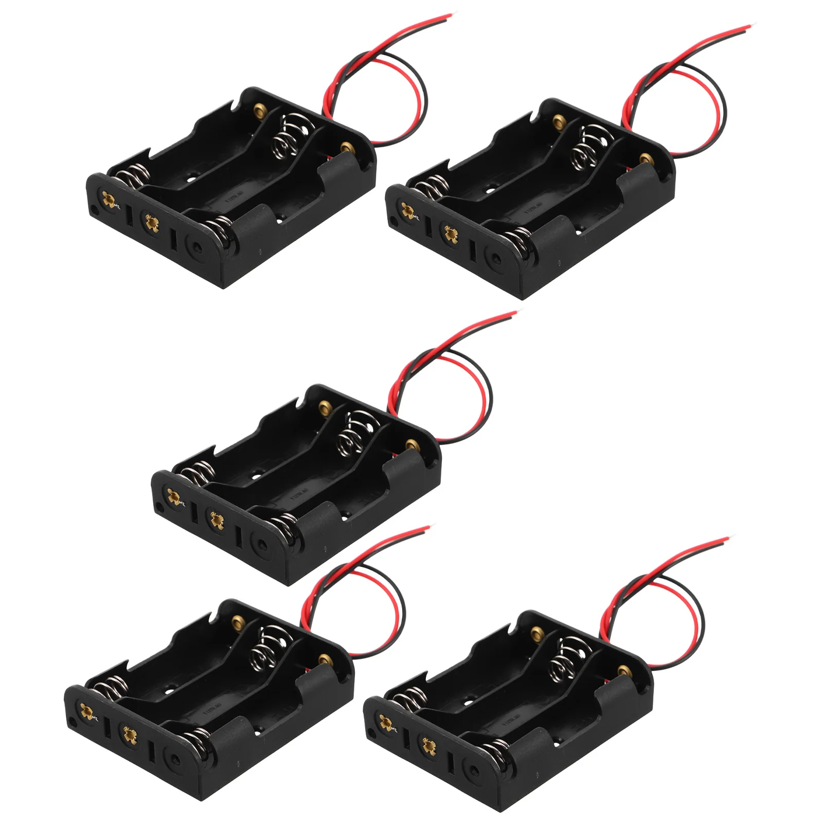 

5Pcs Holder Aa 3 Slots with Wire Leads Storage Case for Rc Vehicle Black Plastic Organizer Continuous Power