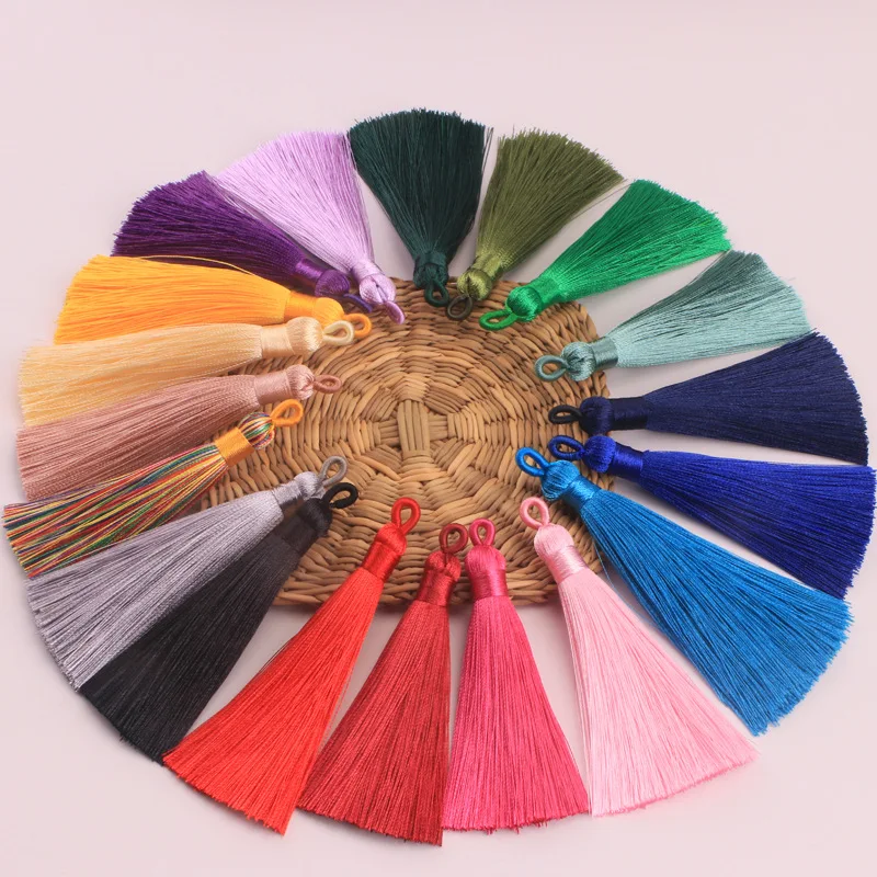 5-10pcs 8cm Hook Circle Tassels Silk Fringe Bangs Flower Tassel Decoration Crafts DIY Jewelry Home Decoration Sewing Accessories