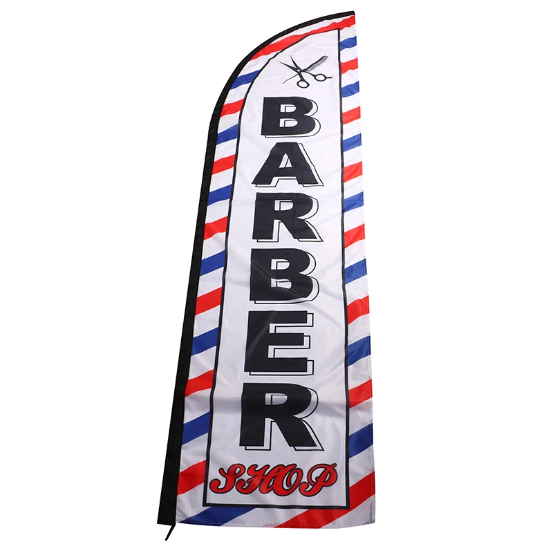 Barber Shop Feather Flag Single-Side Barber Shop Feather Flag Banner Black Sleeve Decorative Flags Big Size