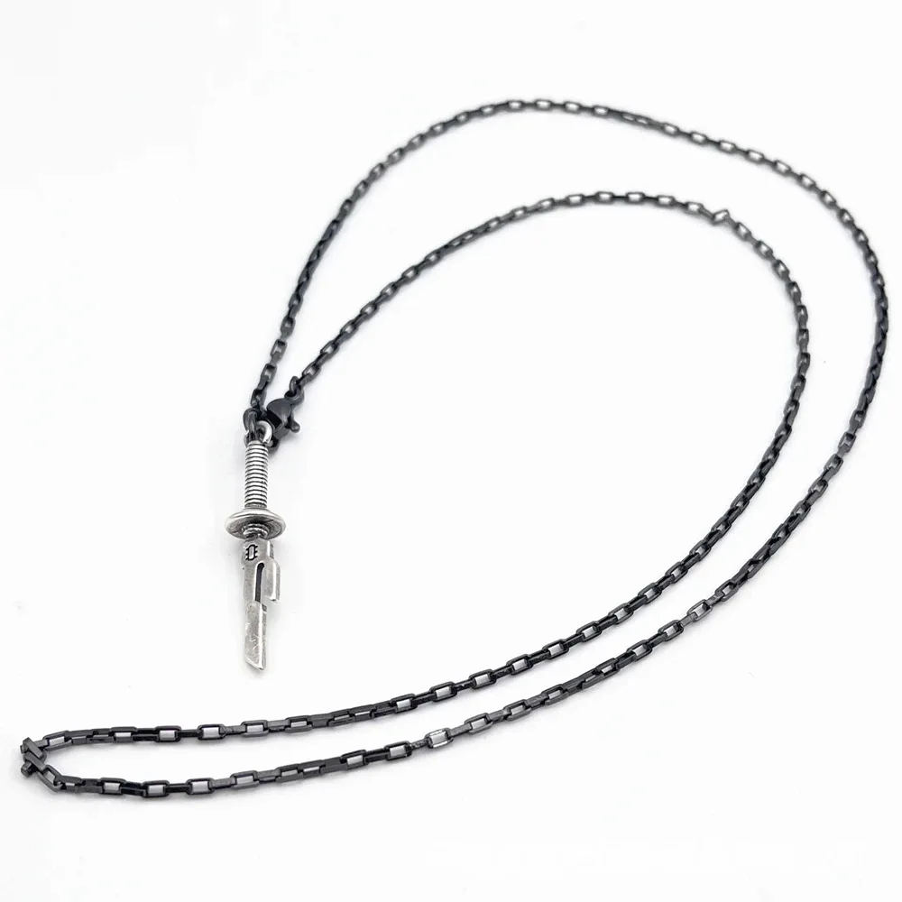 Anime Satoru Gojo Silver Color Stainless Steel Chains Necklace for Men Boy Charm Choker Vintage Jewelry Pendant Necklaces Gifts