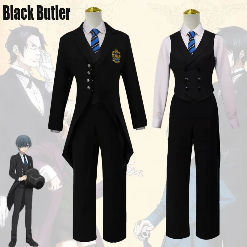 

Ciel Phantomhive Anime Black Butler Cosplay Costume School Uniform Full Set Outfits Animation Prop Halloween Carnival Party Suit