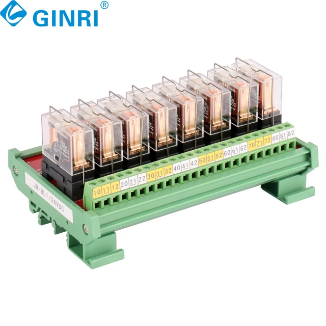 Ginri JR-8L1 G2R-1-E لوحة إخراج PLC 8 وحدات مرحل قنوات