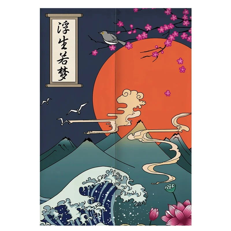 

Japanese Door Curtain Partition Curtain Kitchen Porch Toilet Ukiyoe Curtain Decorative Feng Shui Hanging Curtain