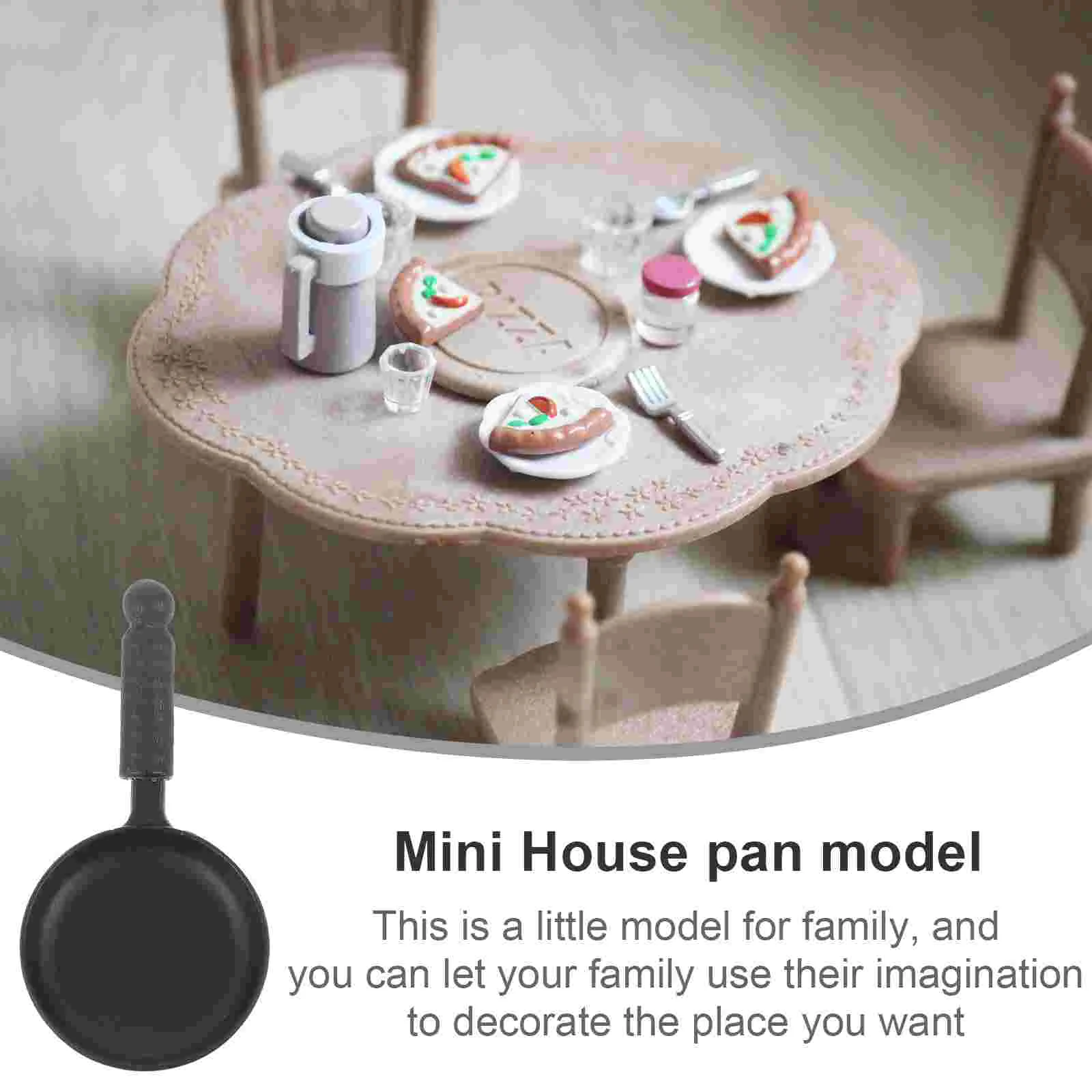 Miniature Model Adorable Pan House Pans Decor Realistic Craft Decorative Alloy Wear-resistant Accessory The