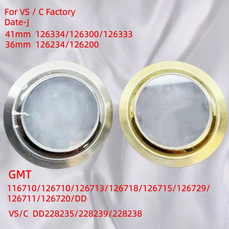41mm 36mm Stainless Steel VS / C Transparent Watch Back Cover Silver Gold GMT SUB Case Bottom Fits for RLX 116610 126710 126334