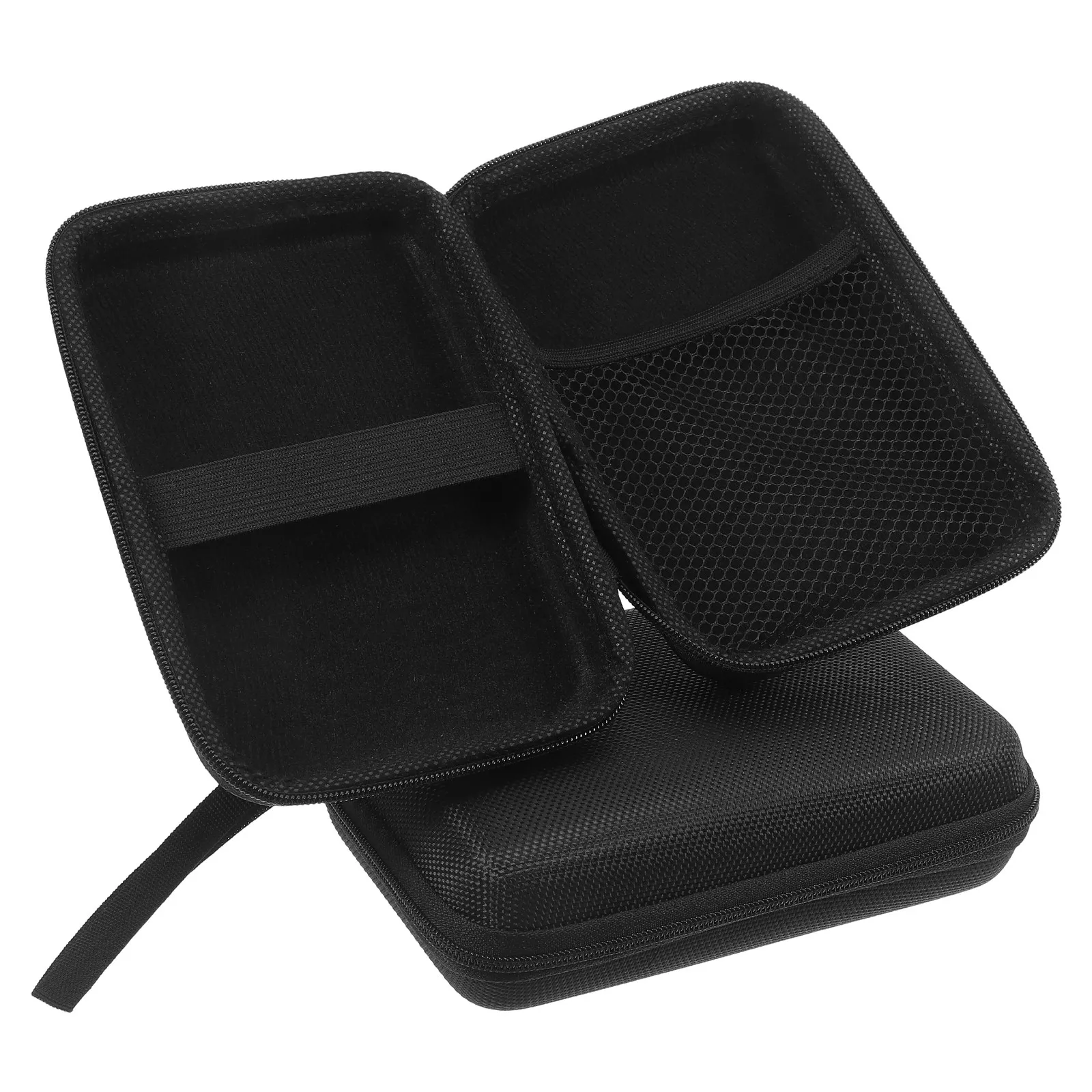 2Pcs Portable Storage Pouch Hard Shell Eva Protective Case Compact Zippered Electronics Organizer Travel Hard Drive Earbuds