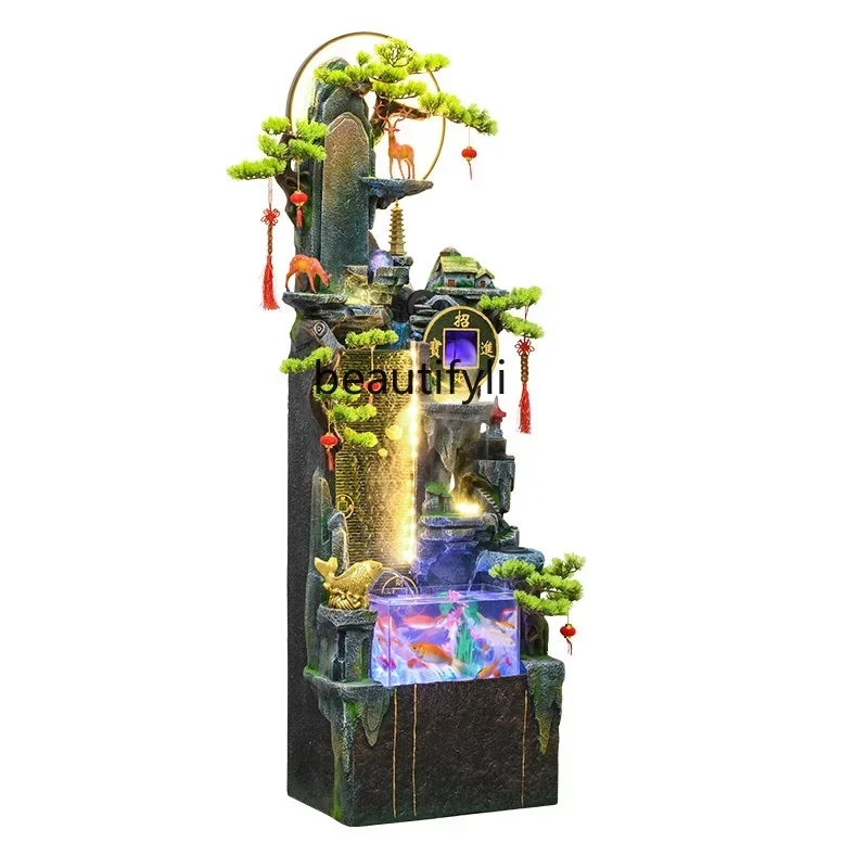 s1001 New Chinese fish tank, living room, flowing water ornament, fountain, floor-to-ceiling circulation, balcony, office, lands