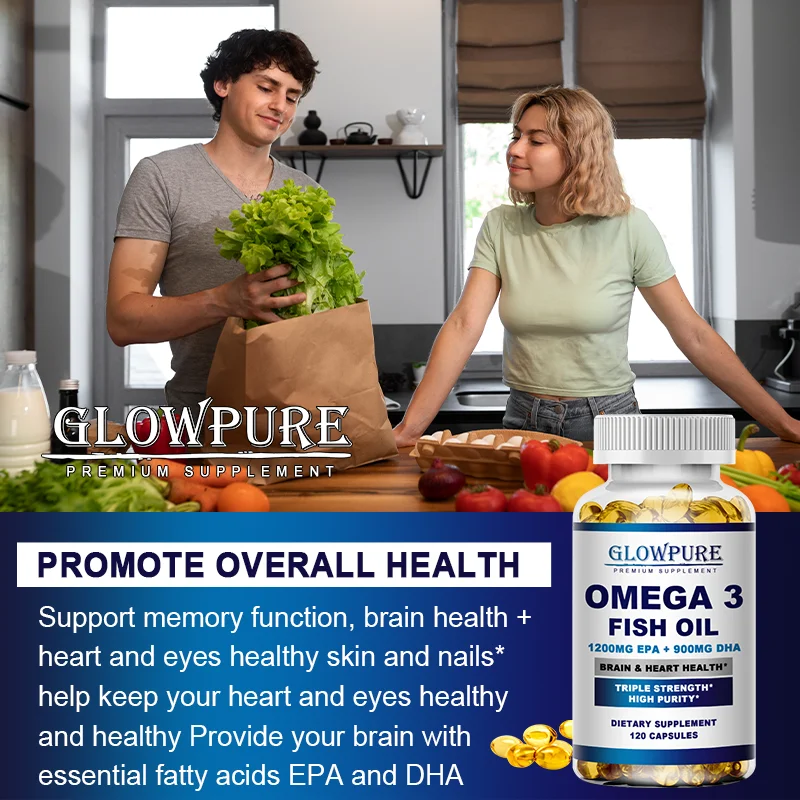 Omega 3 Fish Oil Capsules - for Nervous System, Skin, Eyes, Joint Health, Antioxidants - Easy To Swallow  - Rich In DHA And EPA - view 6