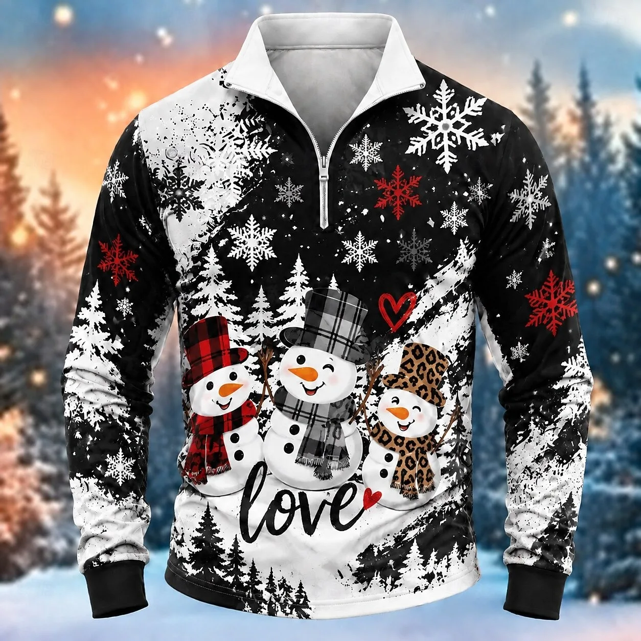 Fashion Color Blocking Letter Printing Men's Clothes Casual Half Zip Long Sleeve Sweatshirts Street Trend Stand Collar Hoodies