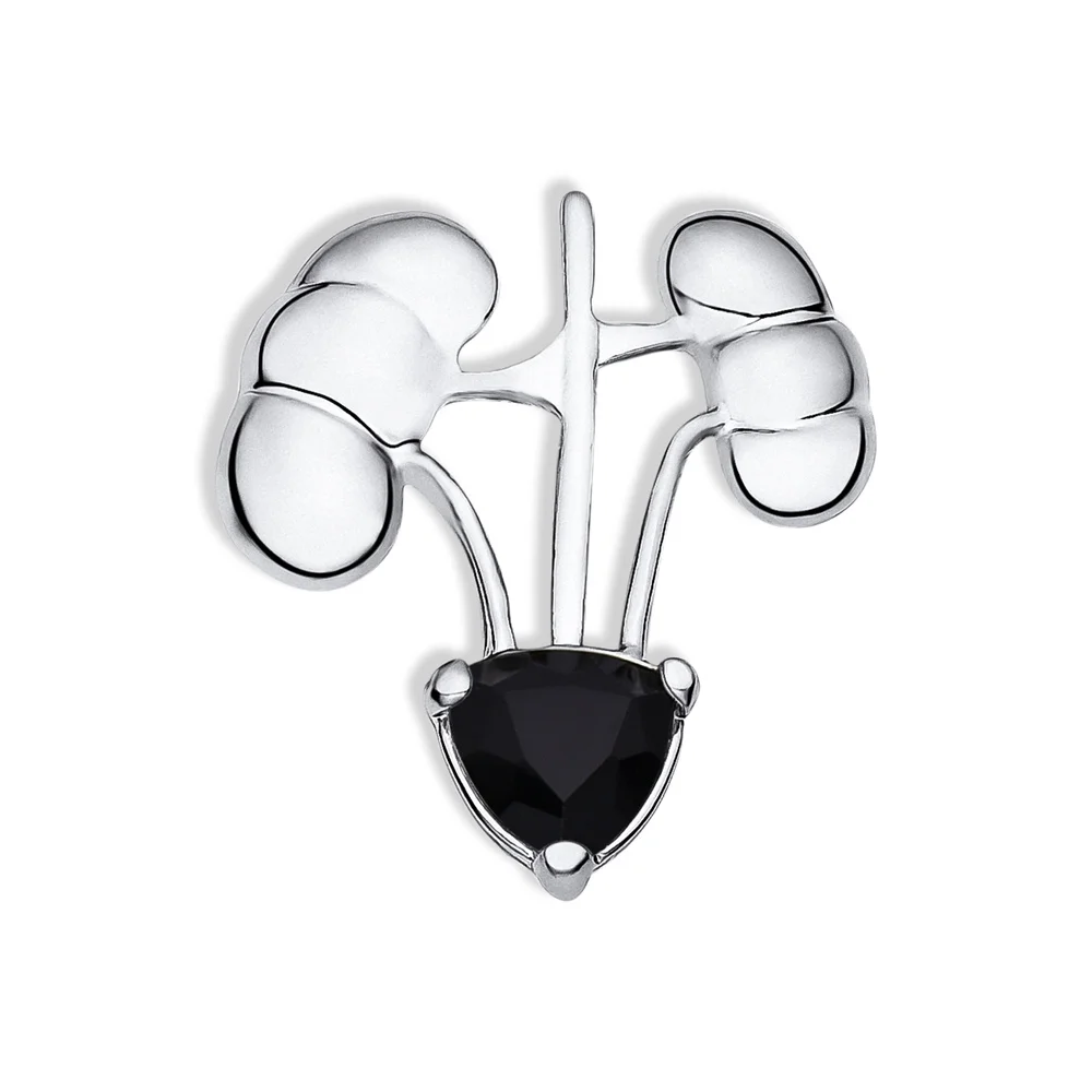 Urinary System Brooch Exquisite Human Organs Kidney Inlay Rhinestones Pin for Medical Friends Badge Gift