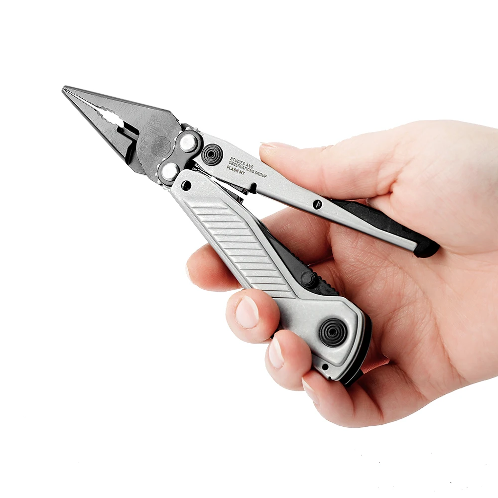 Flash MT-Silver+Black Alat Pemotong Portabel Lipat Multifungsi Tang untuk Penggunaan Luar Ruangan dan Sehari-hari (29-55-01-41)