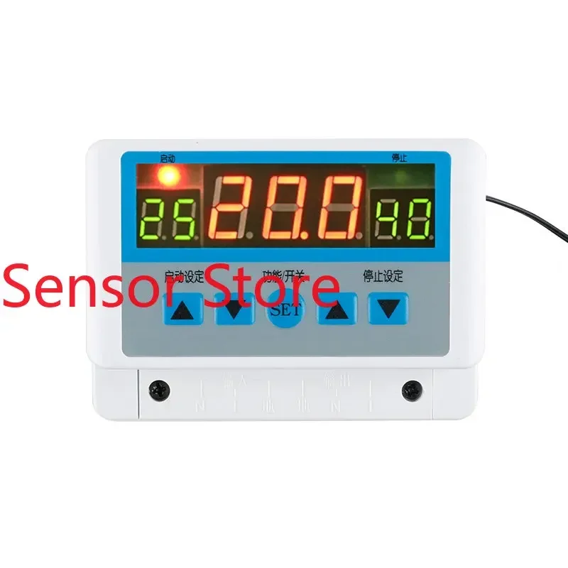 

5PCS DC12/24/AC220V digital display high-power wall-mounted temperature controller thermostat 30A contact 300W