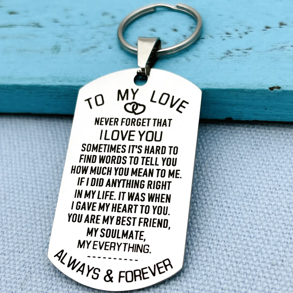 Anniversary for Him Her To My Love Keychain Gifts for Husband Wife Boyfriend Girlfriend Gifts Valentine Birthday Keyring Jewelry