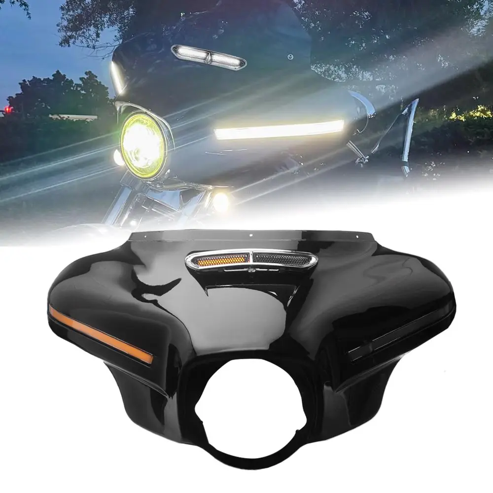 

Комплект обтекателей с LED-подсветкой и поворотниками для Harley Touring Electra Glide Street Glide Tri Glide 2014-2025, хромированные вентиляционные отверстия