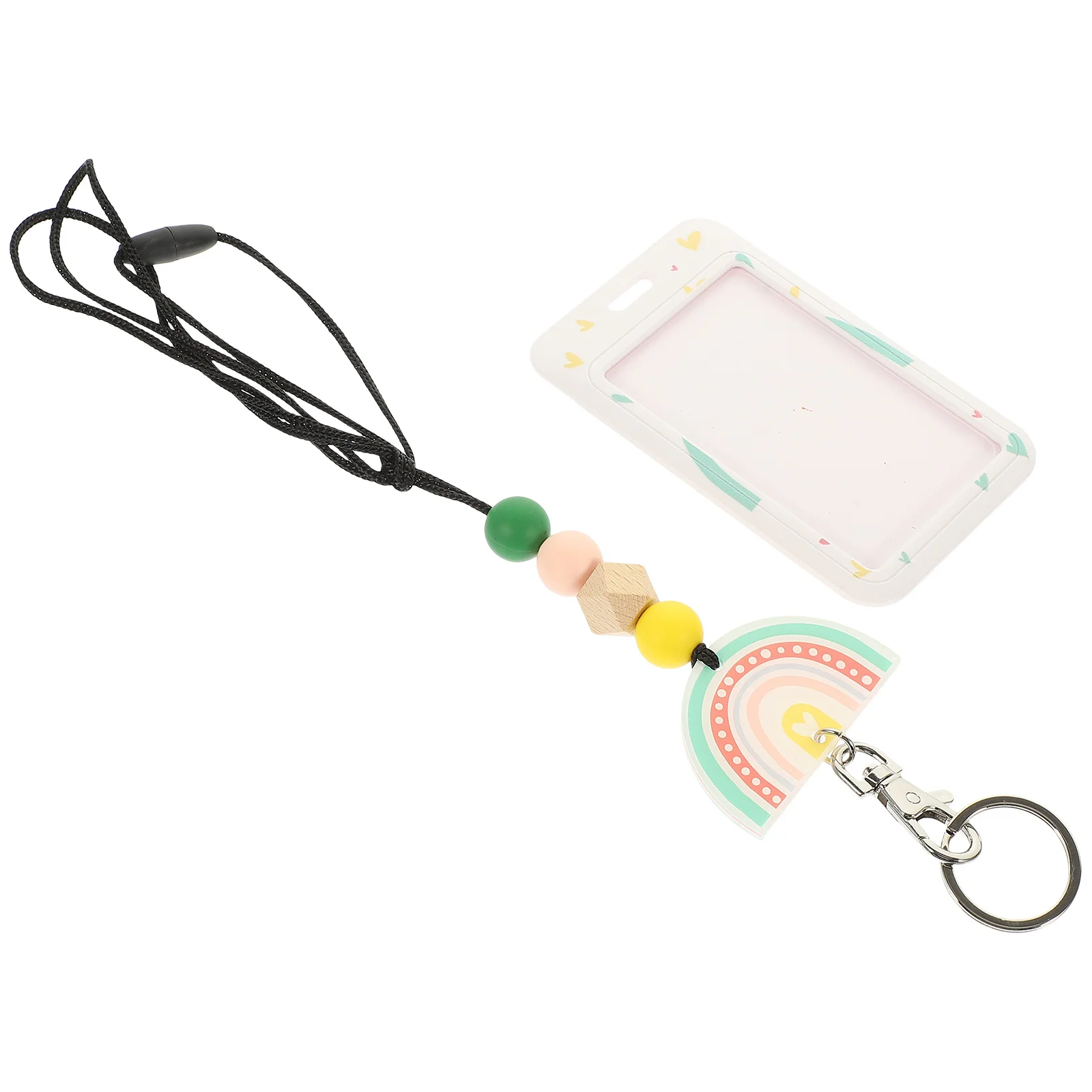 

ID Card Holder Lanyard Lightweight Badge Holders Clip Convenient Name Silica Gel Cover with Slide Sleeve