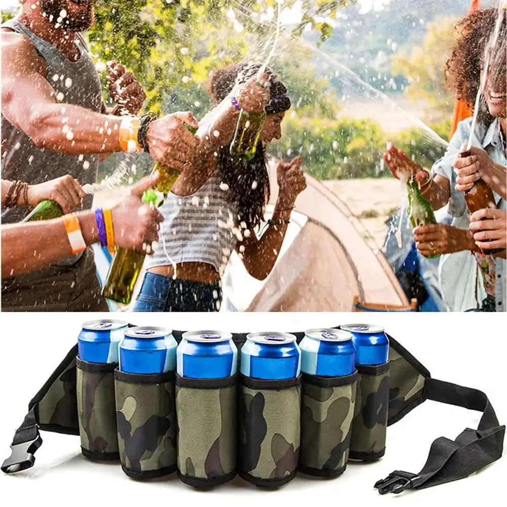 

Portable Waist Beer Belt Holster Wine Bottles Beverage Holder Hanging Organizer For Climbing Camping Hiking