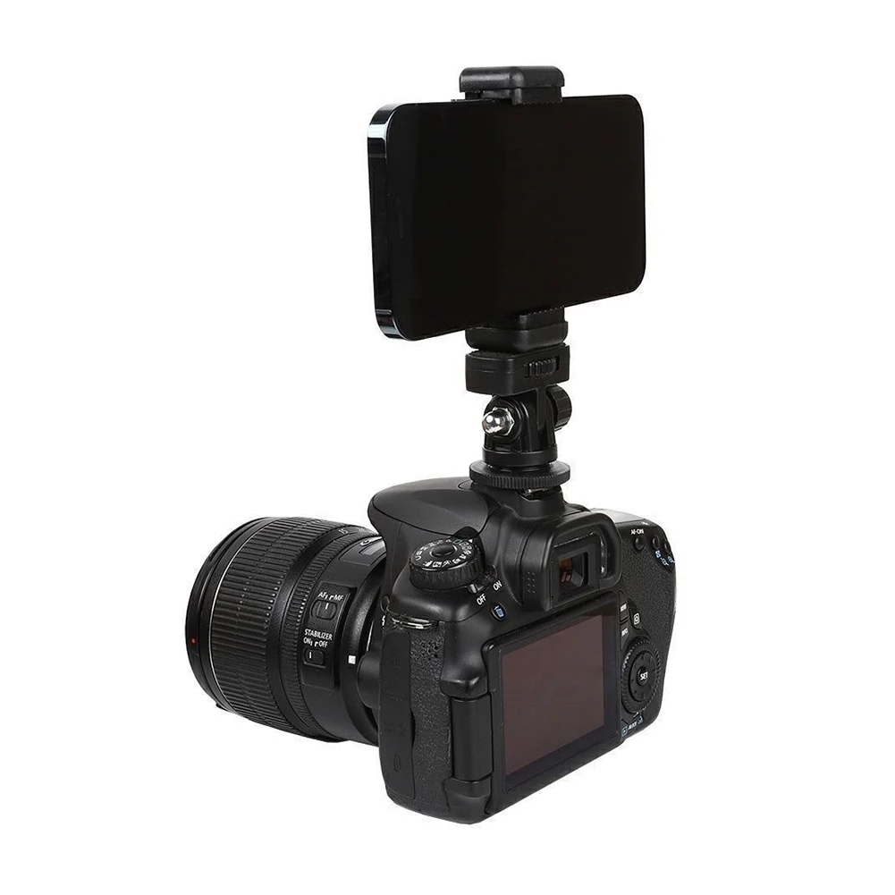 Support pour téléphone 360 °   Caméra rotative, support de téléphone, adaptateur de trépied Flexible pour Canon, Nikon, Sony, appareil photo DSLR