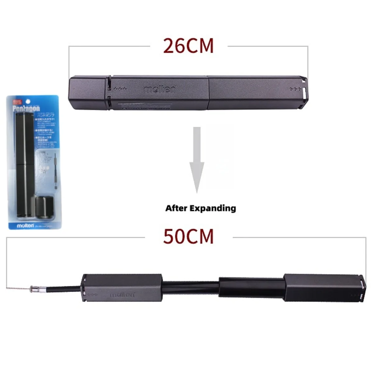 مضخة الكرة المنصهرة HPGDXSL التي تعمل يدويًا - توفر الجهد، سهلة الحمل، مصممة لكرة القدم/الكرة الطائرة/كرة السلة، التضخيم السريع #1