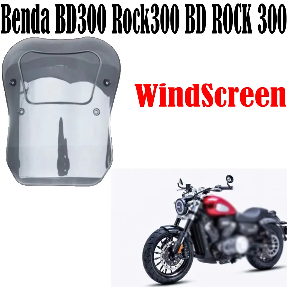 New Motorcycle Windshield WindScreen Front Glass Deflector Fit Benda BD300 Rock300 BD ROCK 300