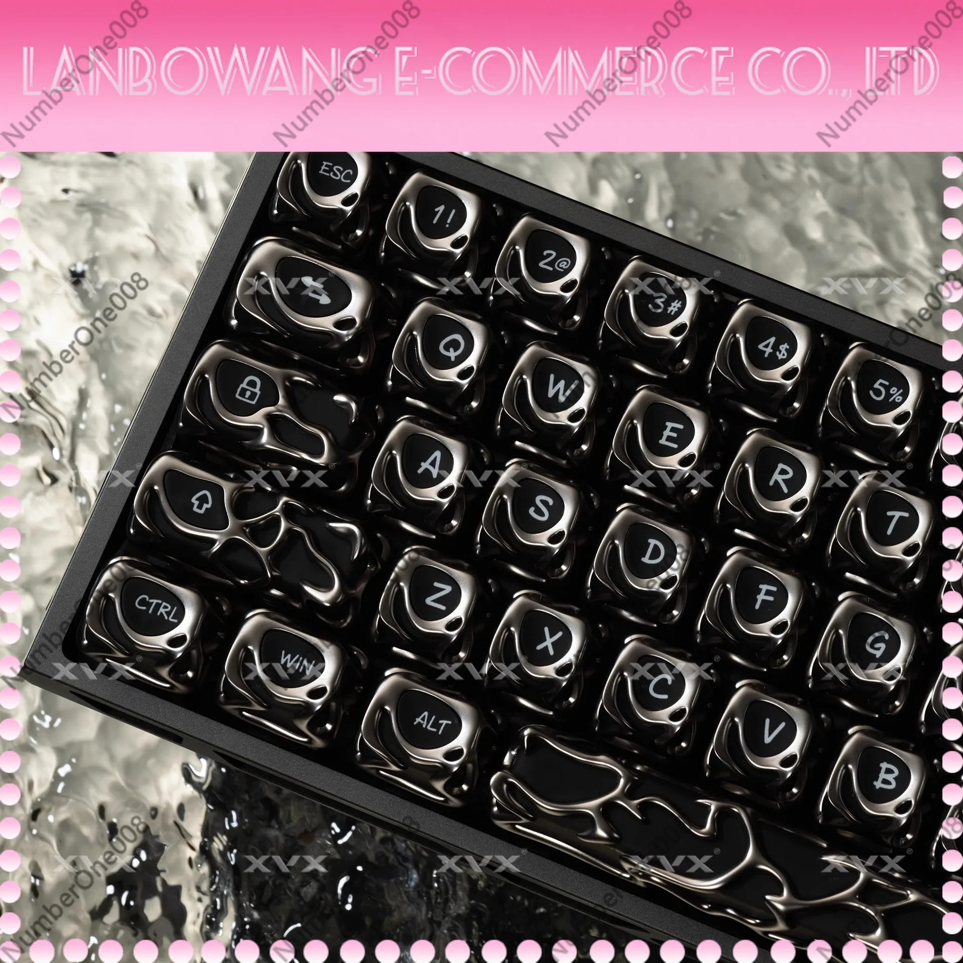 Metal Keycaps Silver Mechanical Keyboard Keycaps Set 108 87 61 OEM Profile Hollow Frosted Translucent