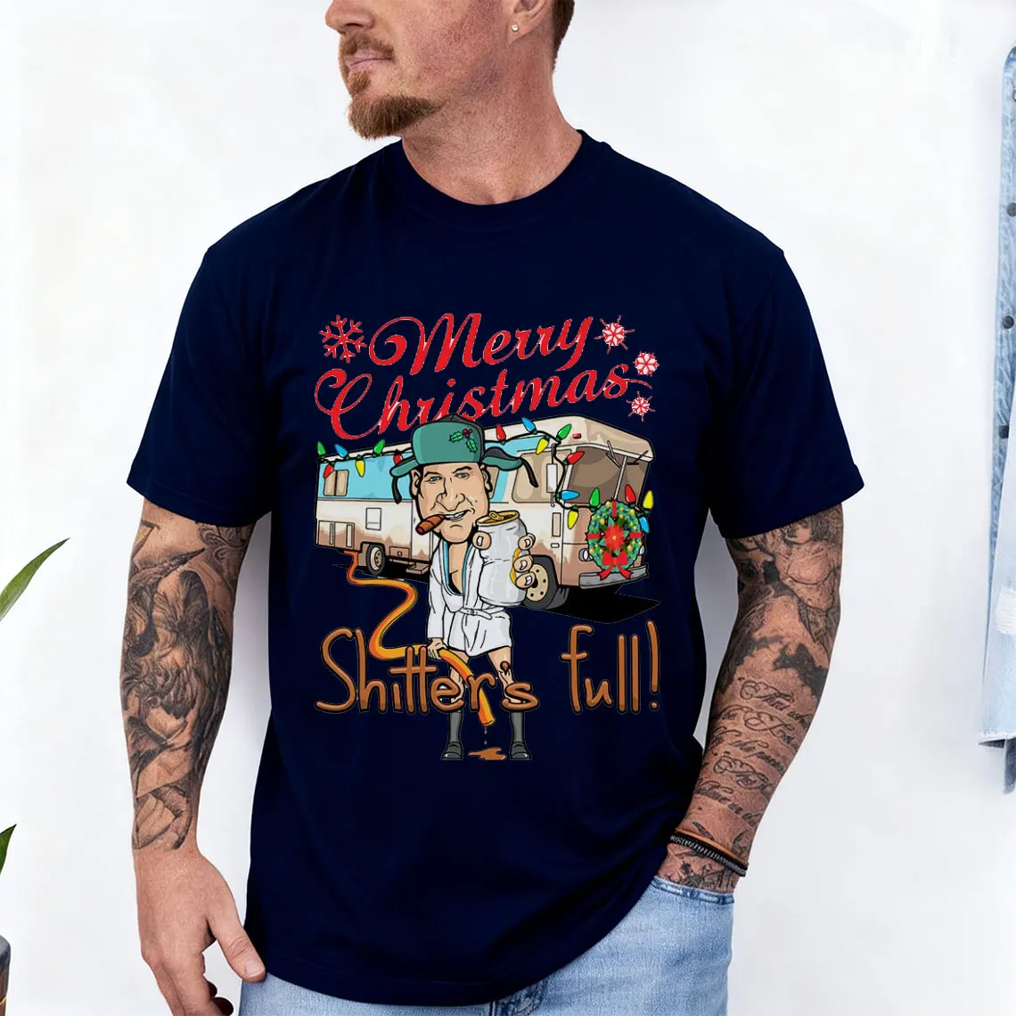 เสื้อยืดลายกราฟิกตลกๆ สไตล์ครูว์ แขนสั้น ผ้าฝ้าย ใส่สบาย ลายมีมแปลกๆ ของขวัญตลกๆ สำหรับพี่น้องครูน้องน้อง ฉลองคริสต์มาสอย่างมีสไตล์