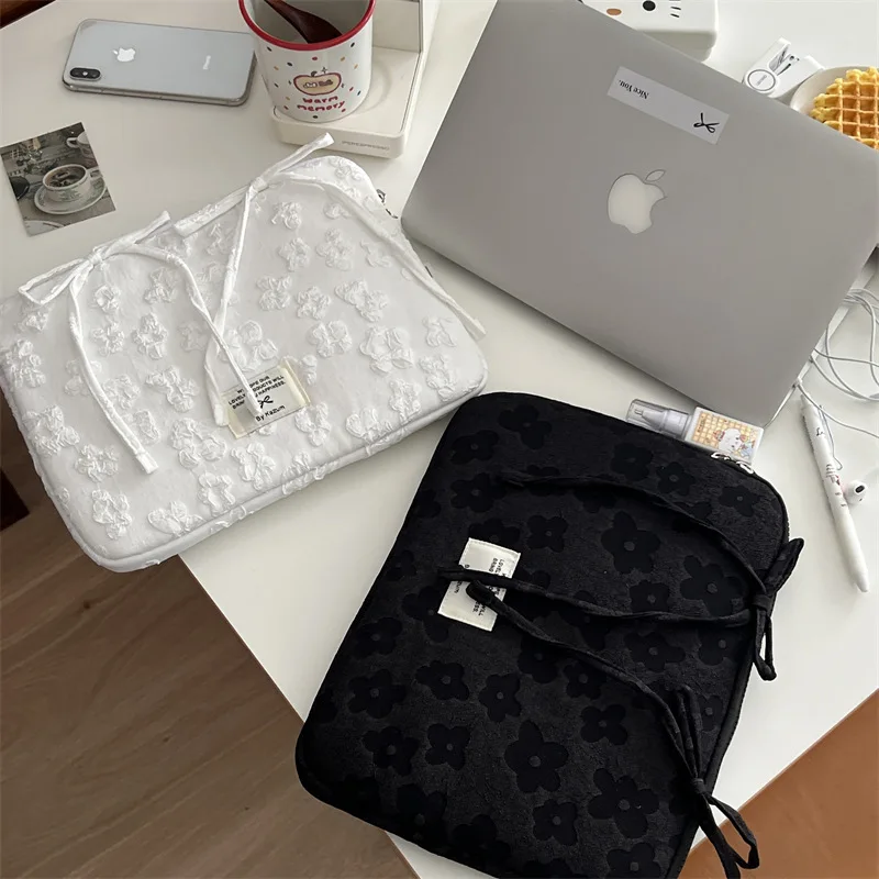 Cute Sweet Bow Print Student Laptop Bag 11/13 /15/15.6Inch Computer Bag Protection Case Laptop Sleeve Computer Carrying Case Bag