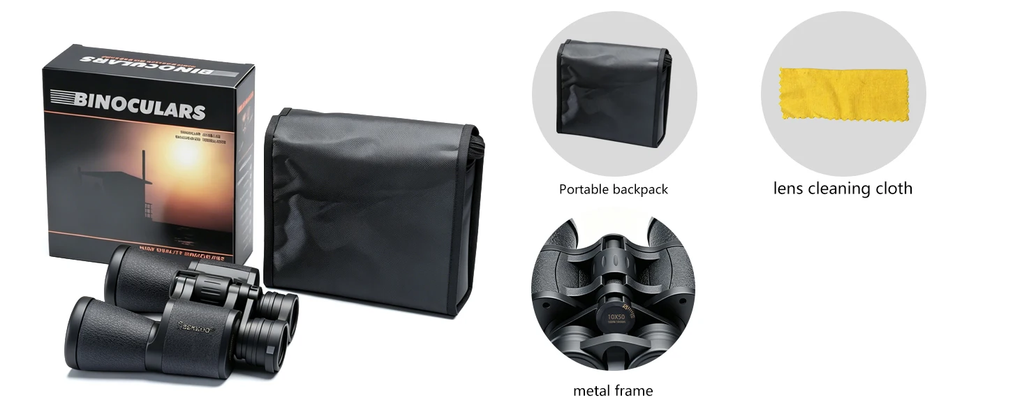 Professionelles 10X50 Fernglas mit Hoher Vergrößerung, Tragbares Langstrecken-Zoom-Objektiv für Jagd, Camping, Vogelbeobachtung, Premium-Optik – Detail 8