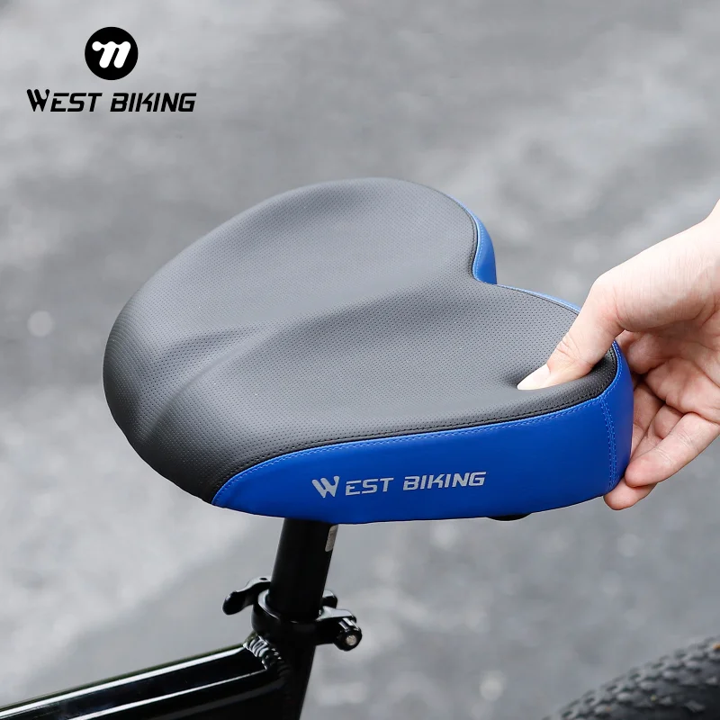 

WEST BIKING Bike Widen Saddle Ergonomic Comfortable Shock Absorption Cushion Bicycle Electric Bike Soft Seat Cycling Accessories