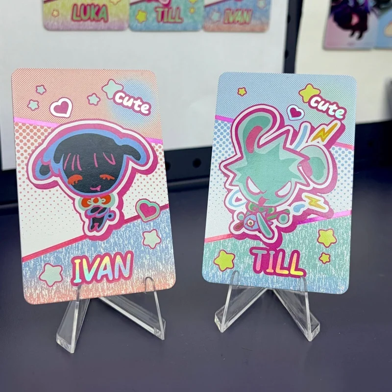 핫 세일 에일리언 스테이지 래빗 시리즈 카드 슈트 액션 피규어 주변기기 루카 이반 수아 미지 레이저 카드 컬렉션 데스크탑 장난감 선물