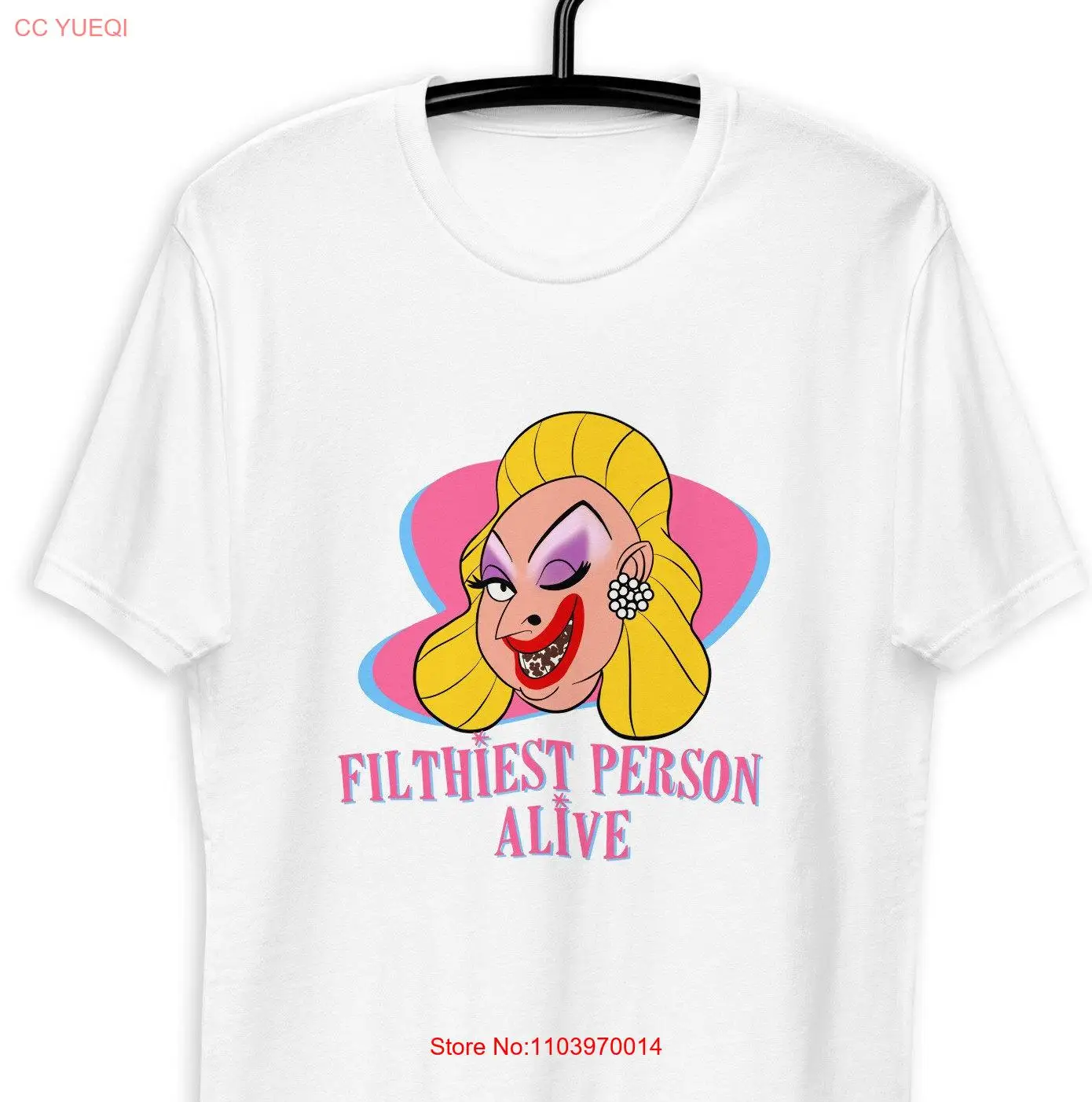 Футболка FILTHIEST PERSON ALIVE Pink Flamingos Divine Parody с длинными или короткими рукавами