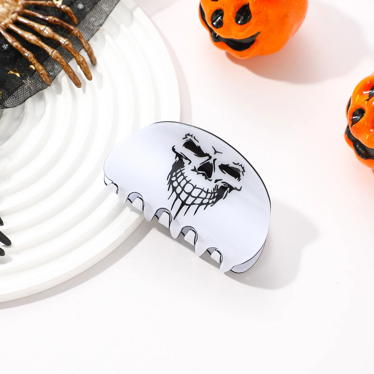 1PCS Halloween Haar Zubehör Geist Haar Clip für Frauen Mädchen Rote Hörner Haarnadel Schädel Klaue Y2K Gothic Haar schmuck – Detail 7
