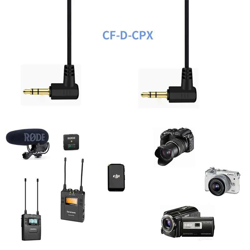 Canfon  TRS Male Wireless Microphone Audio Connection Cable for Camera/PC  Recording Compatible with Rode/DJI/Moma