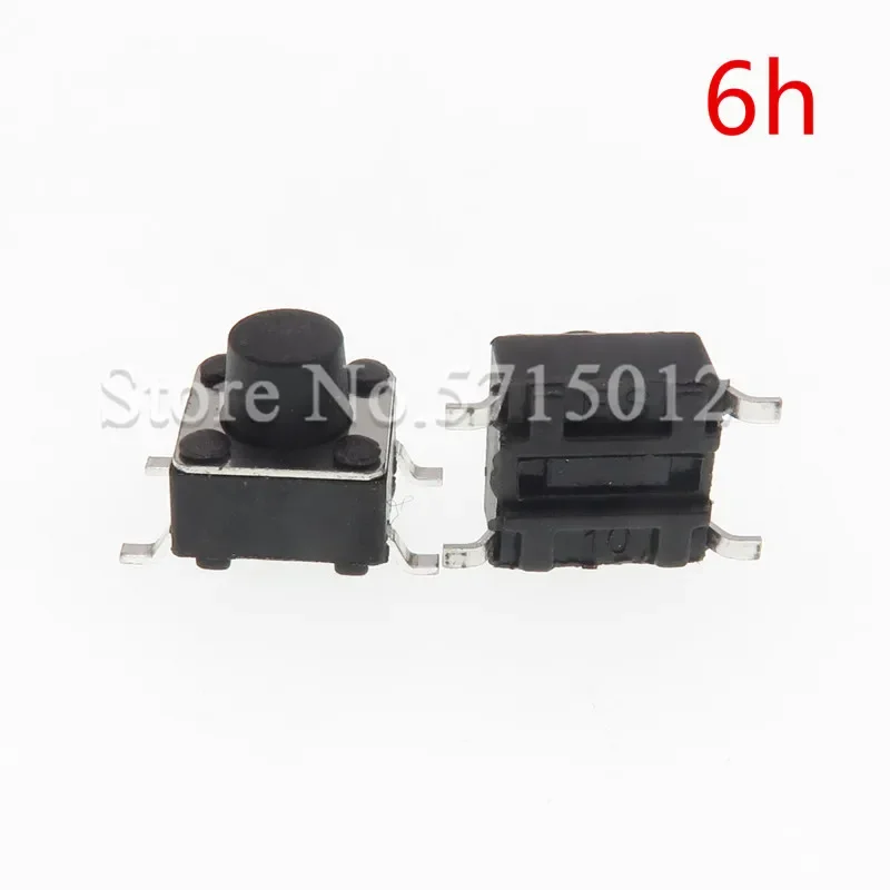 200pcs/lot 6*6*6mm Micro touch switch 4pin Push Button Tactile Tact switches Momentary Electronic Switch Black