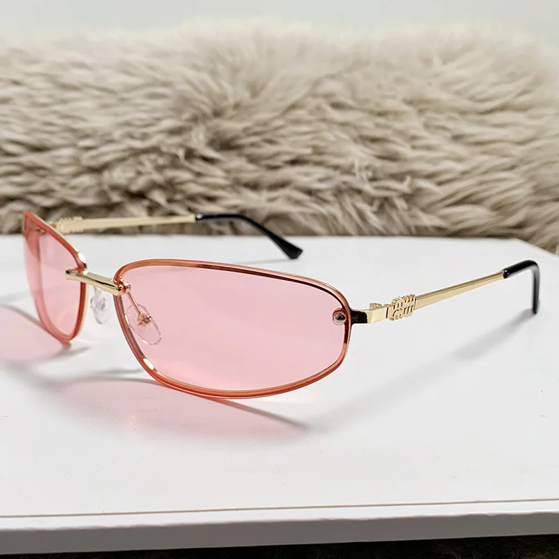 

Frameless oval sunglasses high-end 2025 new sunglasses retro sunglasses women