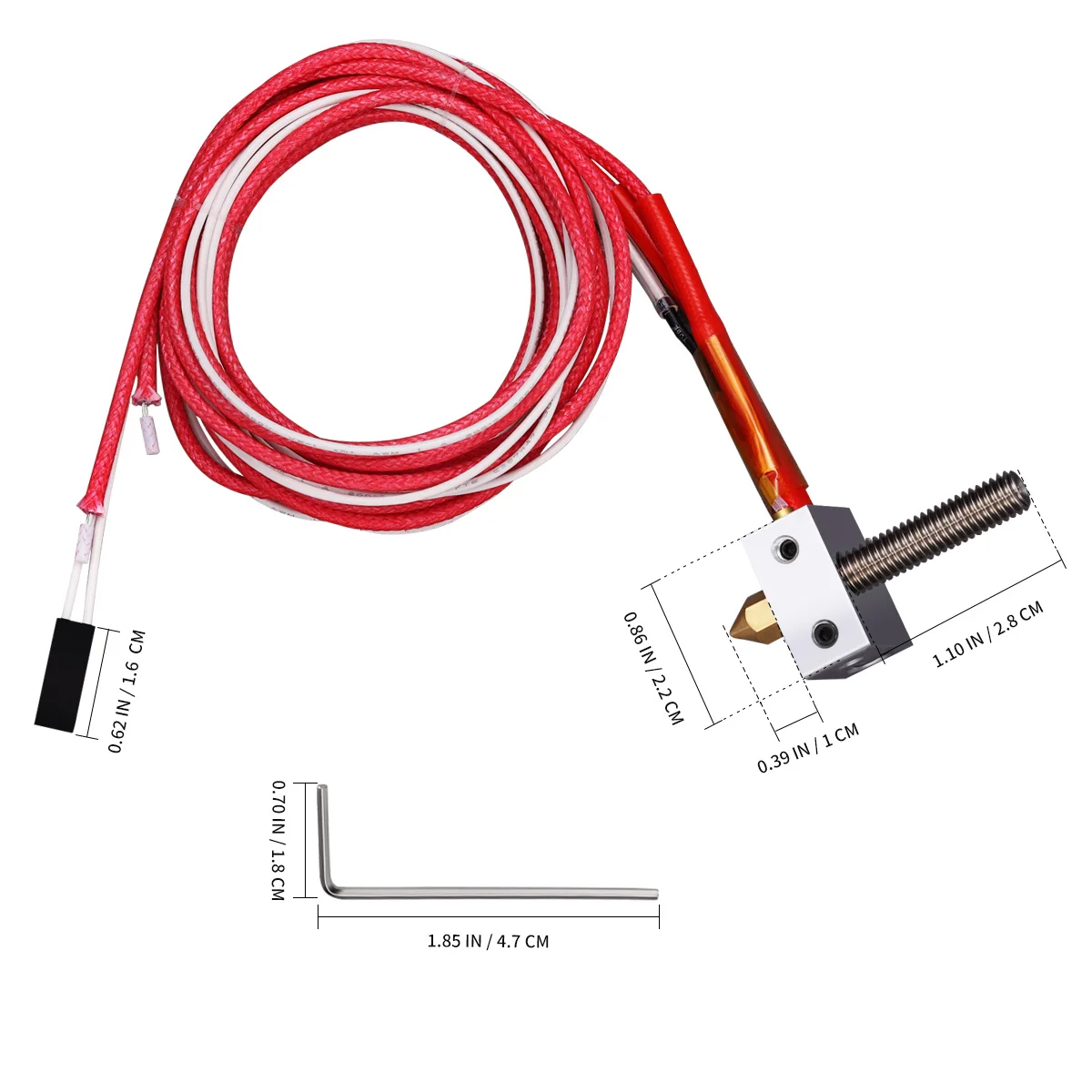 

3D Printer Extruder Part Hot End Assembled 1.75mm Filament 12V 0.4mm Nozzle Power Saving Stepping Motor Suitable for DIY