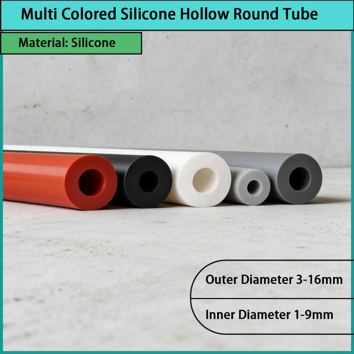 Inner diameter 1-9mm multi-color silicone hollow circular tube suitable for fluid transportation, wire sheath, etc