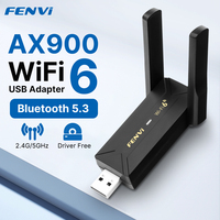 Fenvi WiFi 6 AX900 USB Adapter Bluetooth 5.3 Dual Band 2.4G 5G Antennas WiFi6 USB Network Receiver Dongle Driver Free Win 10/11