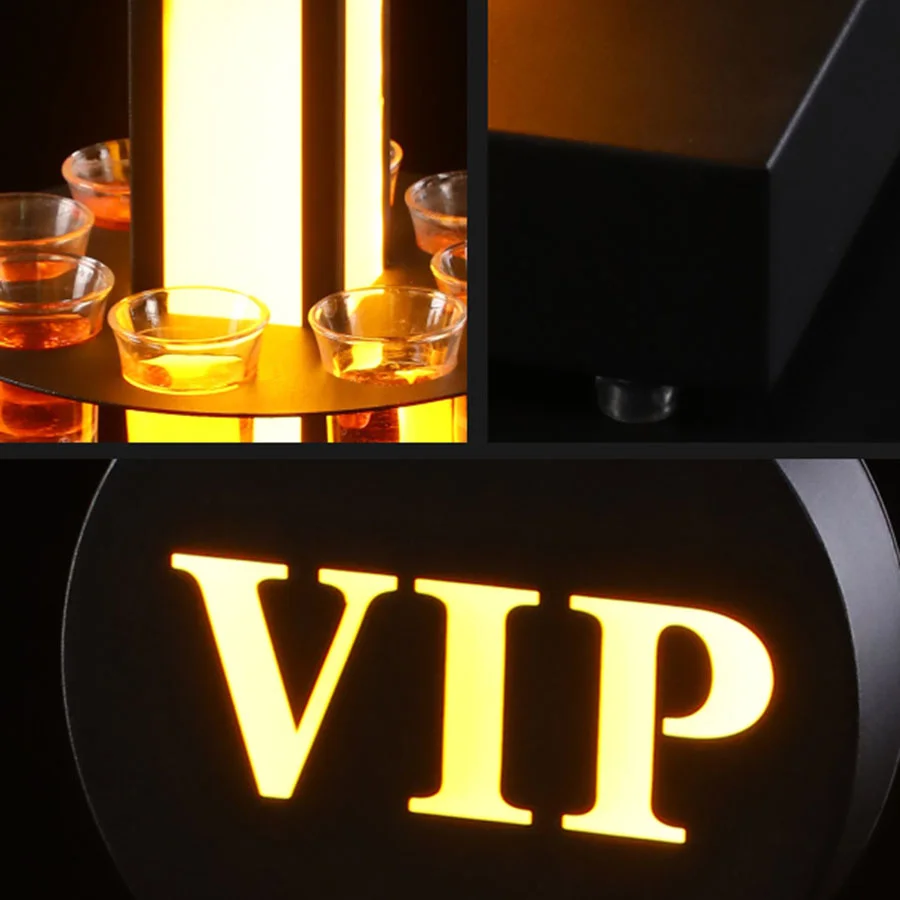 VIP Cocktail Cup Stand Rechargeable VIP Service Shot Glass Glorifier Display Rack Wine Glass Holder for Nightclub Bar Decor