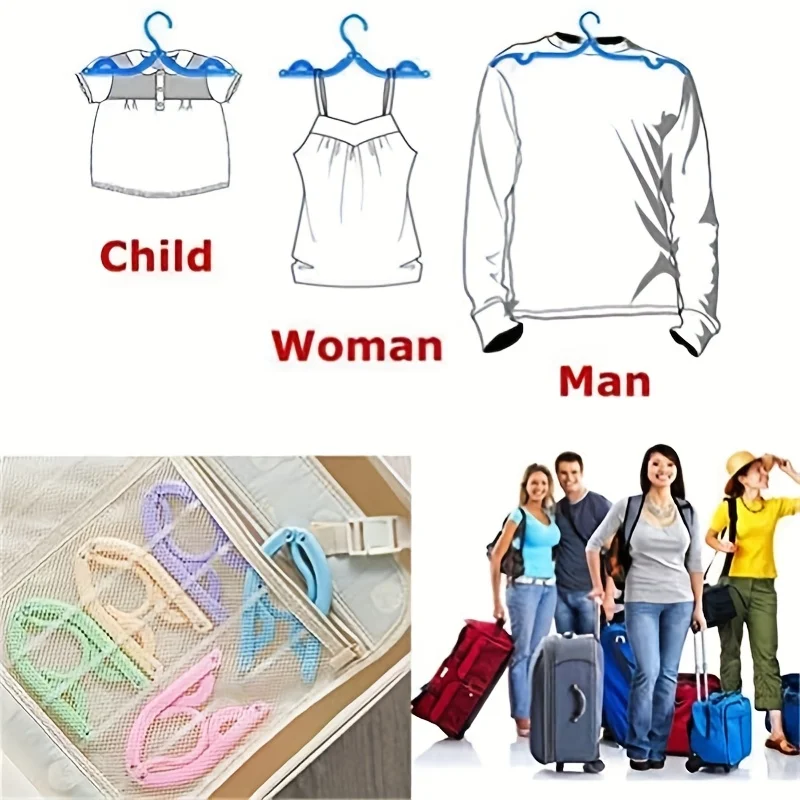 5-30 Stück Reise-Kleiderbügel, faltbar, tragbar, platzsparend, ultraleicht, zufällige Farbe, für Zuhause – Detail 8