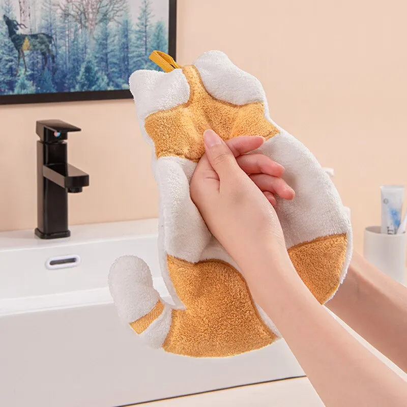 Super Absorbent Cute Cat Hand Towel Household Microfiber Kitchen Towel High-efficiency Tableware Cleaning Towel Kitchen Tools