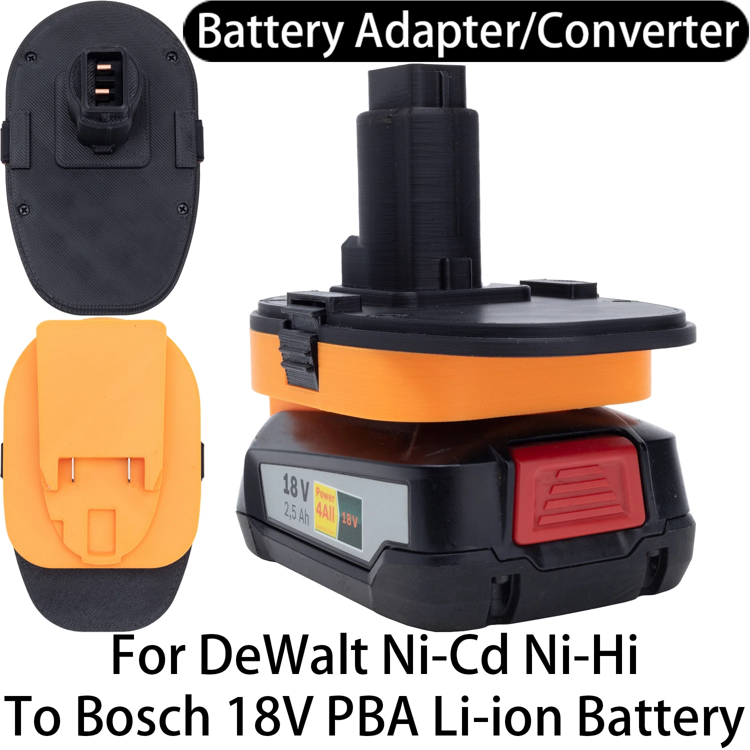 

Adapter Converter For DeWalt Ni-Cd Ni-Hi Tool To Bosch 18V PBA Li-ion Battery Adapter Converter Power Tool Accessory